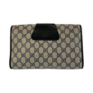 Gucci Line Sherry Bag Blue Leather Clutch Gray Navy